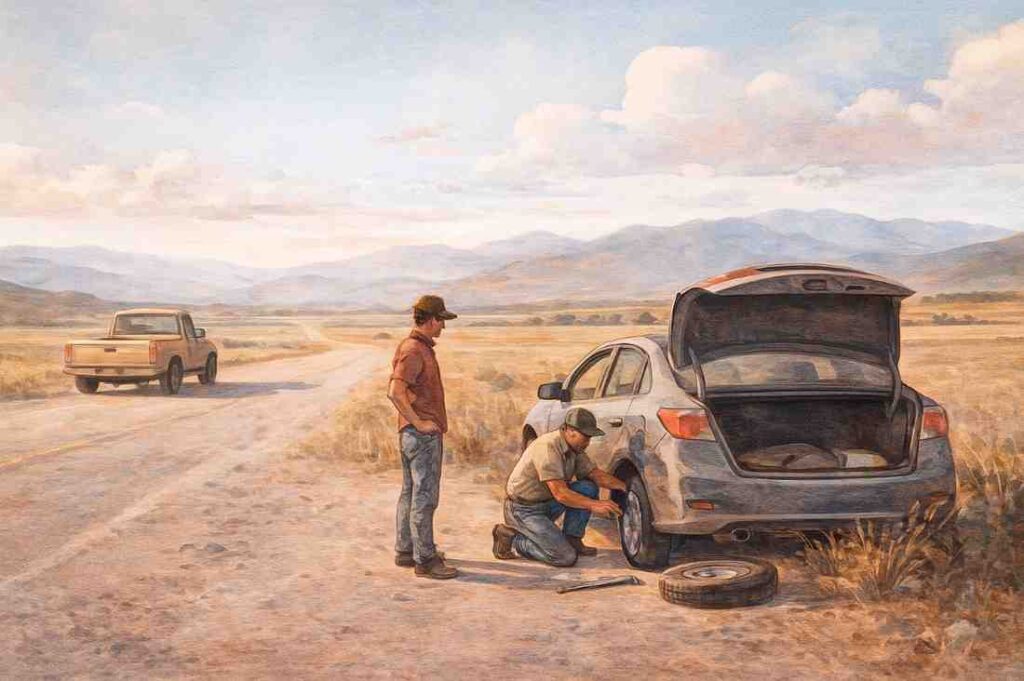 A-Flat-Tire-in-the-Middle-of-Montana