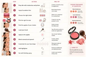 Quick Reference: Blush Application at a Glance