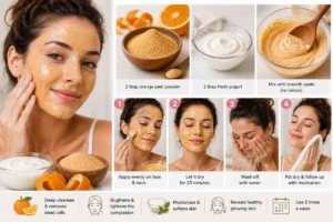 Herbal Face Pack for Glowing Skin with Orange Peel and Yogurt