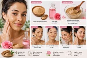 Herbal Face Pack for Glowing Skin with Sandalwood and Rose Water